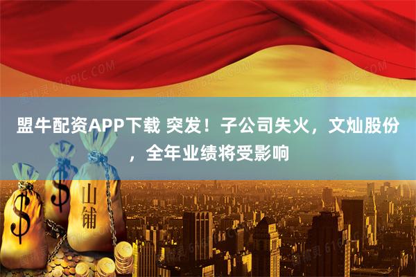盟牛配资APP下载 突发！子公司失火，文灿股份，全年业绩将受影响